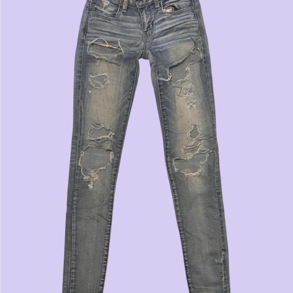 Distressed Gray Women Jeans